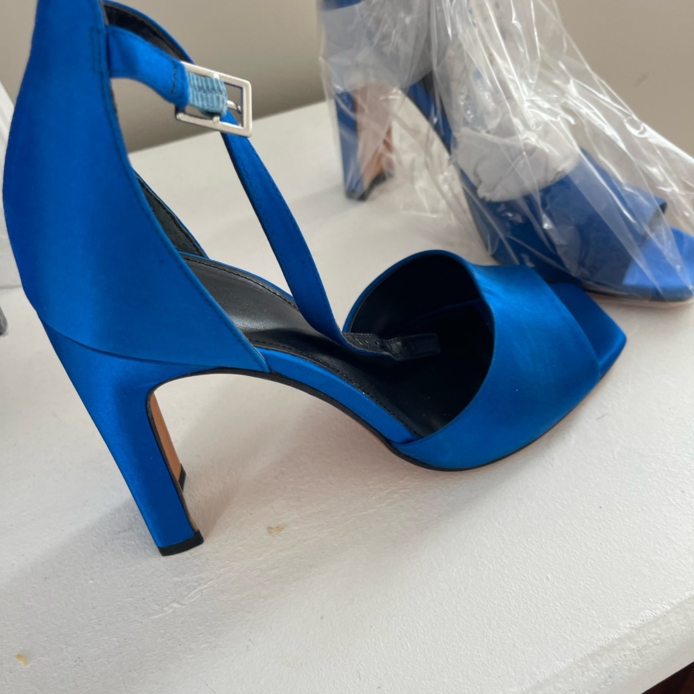 Brand new satin blue sandals
